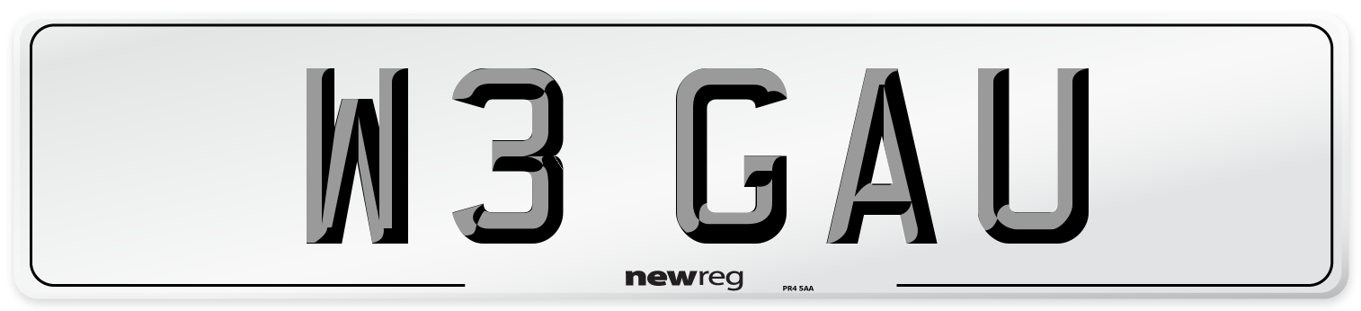 W3 GAU Number Plate from New Reg